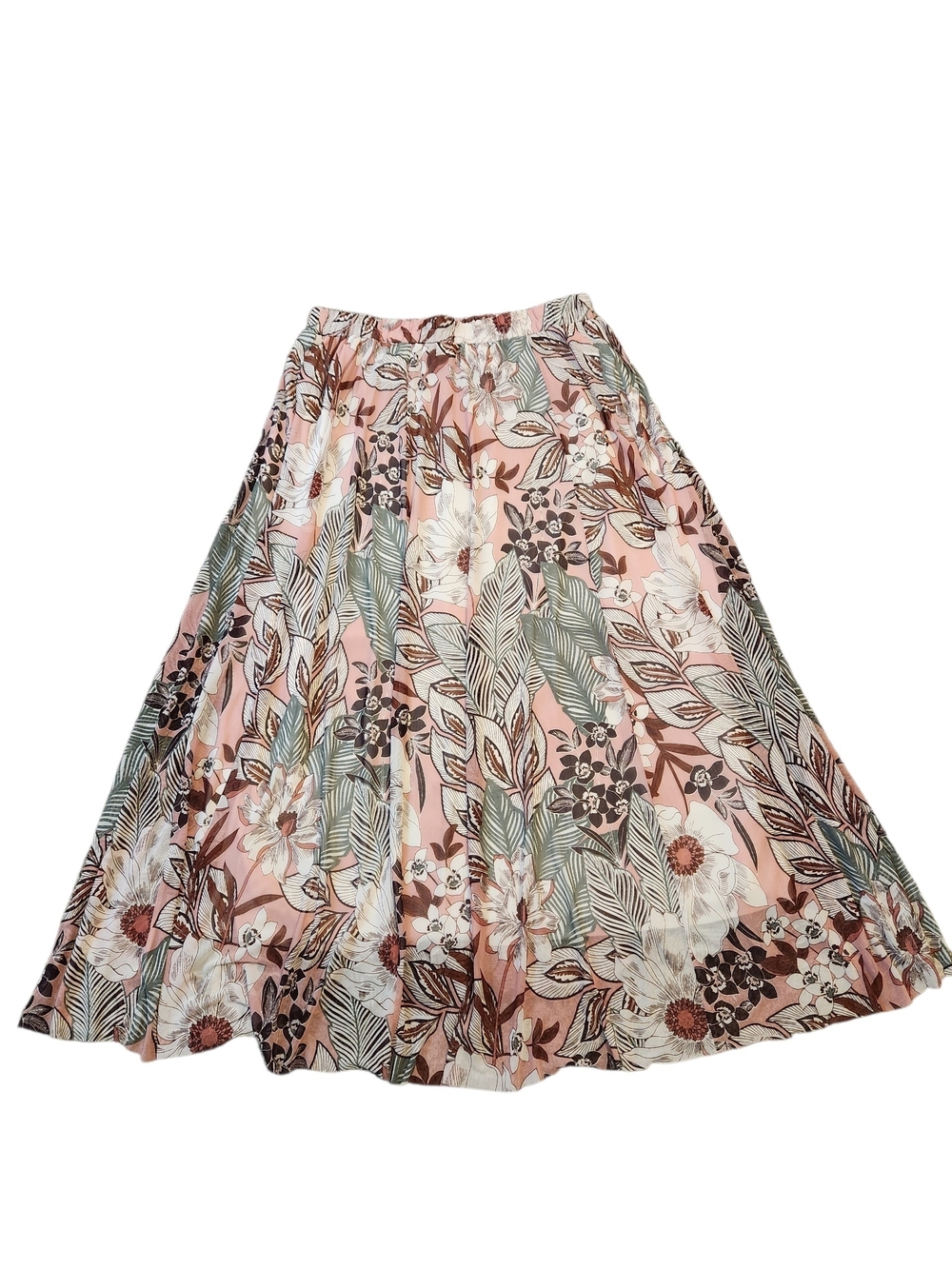 Summer Floral Mesh Lined A Line Skirt